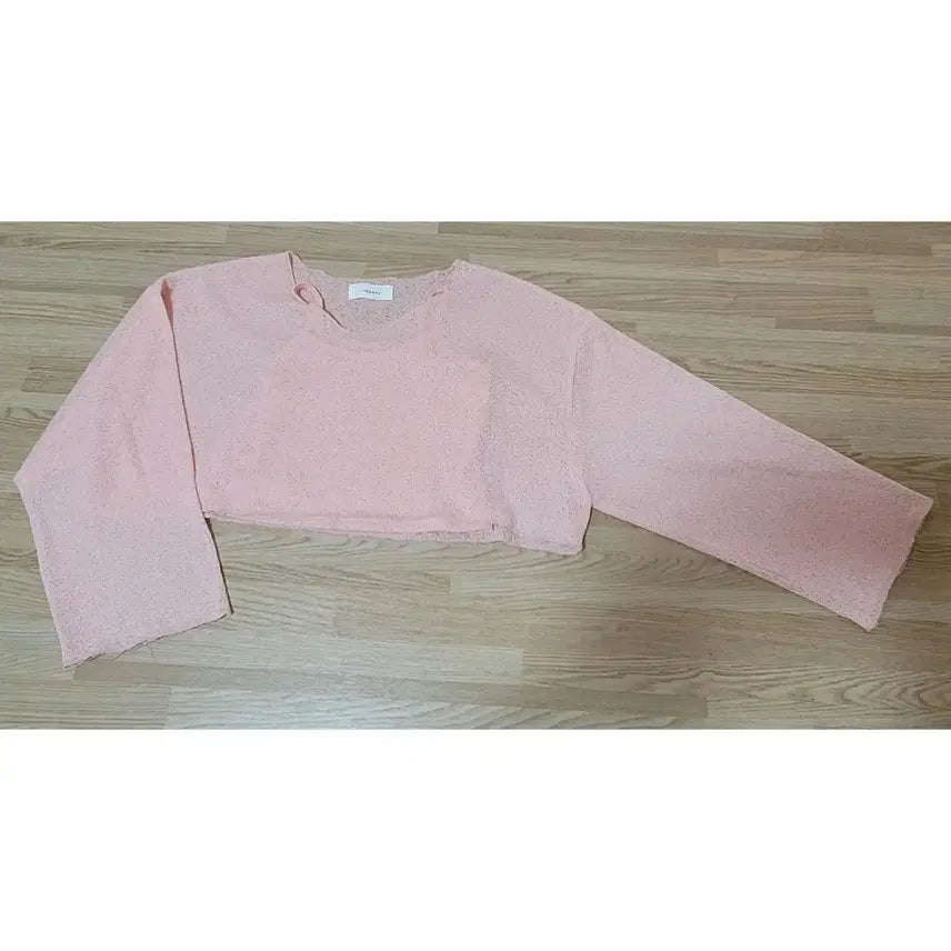 [BUNJANG] Pink Cropped Knit &amp; Camisole Set (One Size) / 핑크색 크롭 니트+나시 세트(프리사이즈)