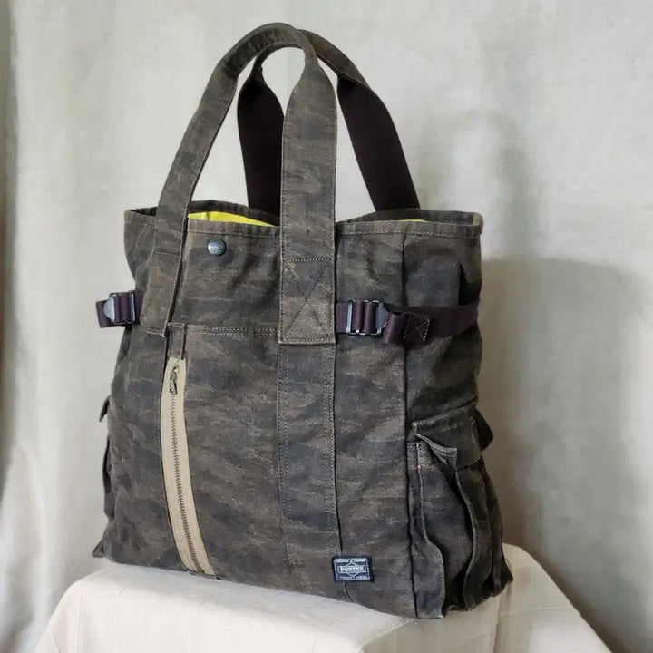[BUNJANG] Porter Yoshida 70th Anniversary Camo Tote Bag / 요시다 포터 타이거 카모 패턴 토트백, 숄더백