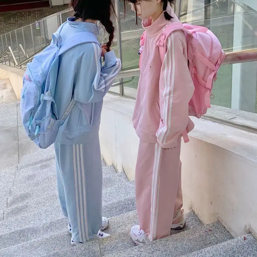 [BUNJANG] Subculture Casual Sweat Suit Set / 지뢰계 서브컬처 스웨트 러블리 캐주얼 트레이닝복 져지+바지 세트(2컬러)
