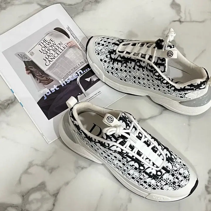 [BUNJANG] B24 Oblique Cannage Sneakers / B24 오블리크 까나쥬 스니커즈