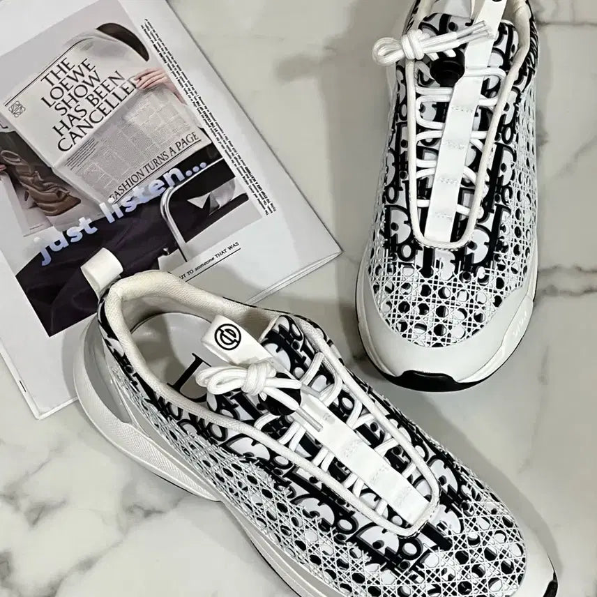 [BUNJANG] B24 Oblique Cannage Sneakers / B24 오블리크 까나쥬 스니커즈