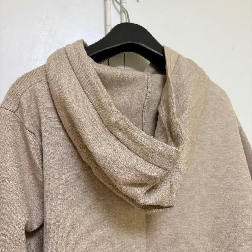 [BUNJANG] Knit Hooded Dress (Black/Beige) / 니트 후드 원피스 (블랙/베이지)