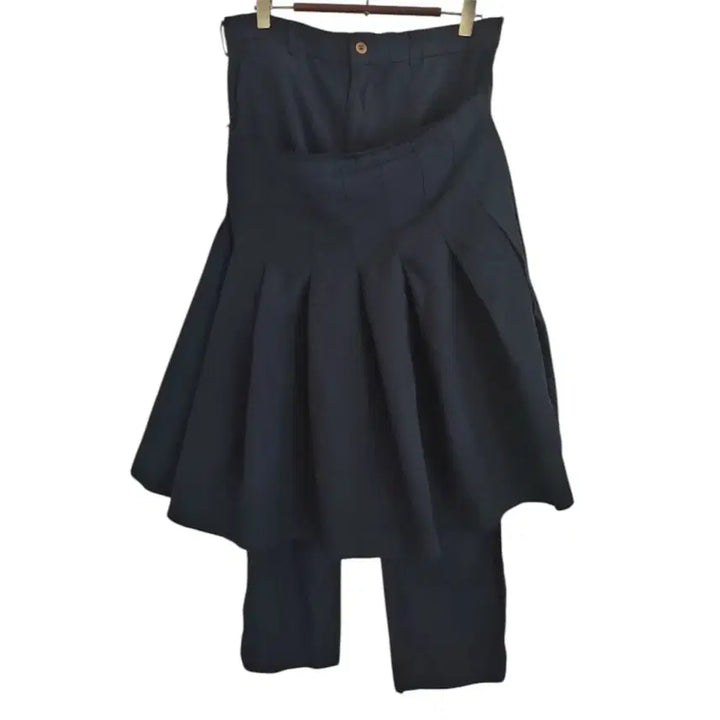 [BUNJANG] Comme des Garcons Pleated Skirt Layered Pants Navy / 꼼데가르송 플리츠 스커트 레이어드 바지 네이비