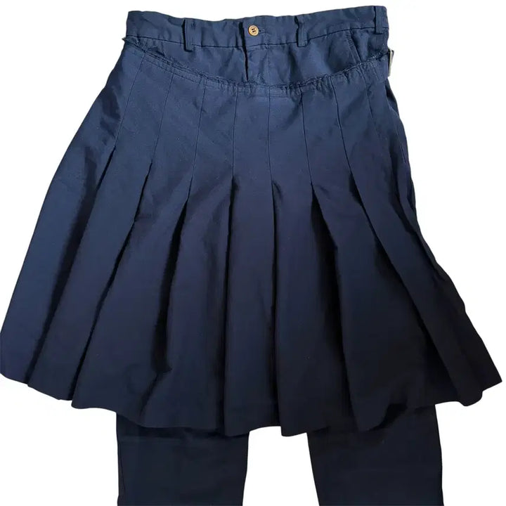 [BUNJANG] Comme des Garcons Pleated Skirt Layered Pants Navy / 꼼데가르송 플리츠 스커트 레이어드 바지 네이비