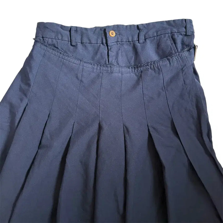[BUNJANG] Comme des Garcons Pleated Skirt Layered Pants Navy / 꼼데가르송 플리츠 스커트 레이어드 바지 네이비