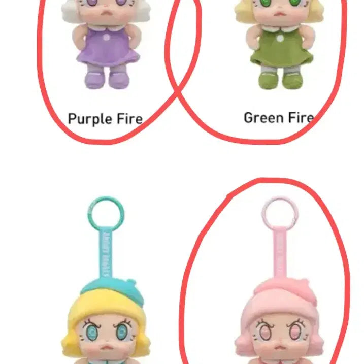 [BUNJANG] Popmart Angry Molly - Pink Purple Green Keyring [Bundle Set] / [일괄/미개봉] 팝마트 앵그리몰리 - 핑크 퍼플 그린 키링