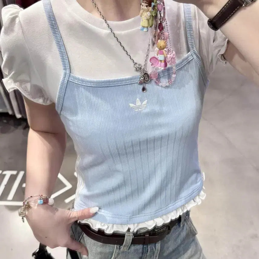 [BUNJANG] Adidas Puff Sleeve Top / 아디다스퍼프티(새상품)