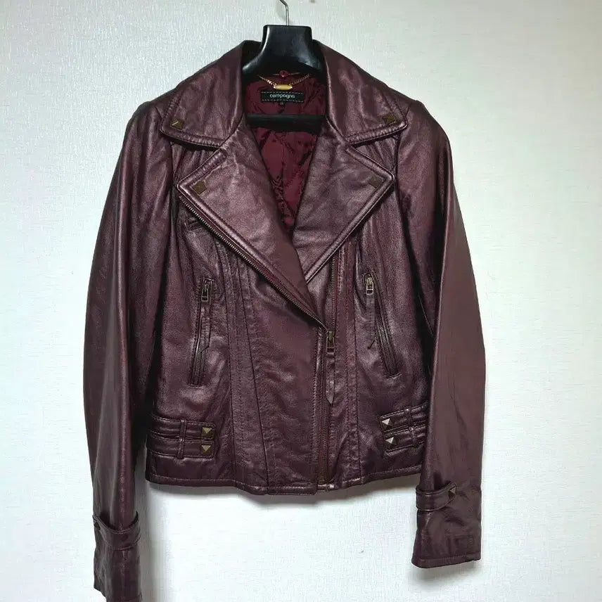 [BUNJANG] Compagna Fox Fur &amp; Lambskin Leather Rider Jacket / 거의새제품!꼼빠니아 천연폭스퍼 양가죽 라이더자켓