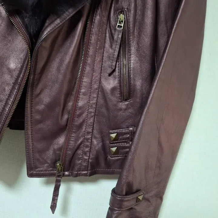 [BUNJANG] Compagna Fox Fur &amp; Lambskin Leather Rider Jacket / 거의새제품!꼼빠니아 천연폭스퍼 양가죽 라이더자켓