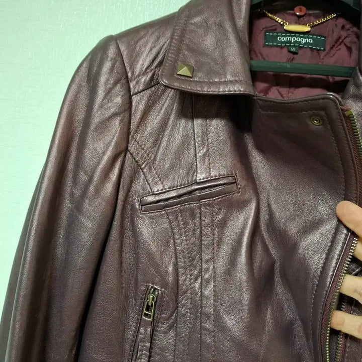 [BUNJANG] Compagna Fox Fur &amp; Lambskin Leather Rider Jacket / 거의새제품!꼼빠니아 천연폭스퍼 양가죽 라이더자켓