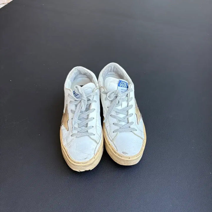 [BUNJANG] Golden Goose White Vintage Sneakers (High-Star) / 골든구스 화이트 빈티지 스니커즈(하이스타)