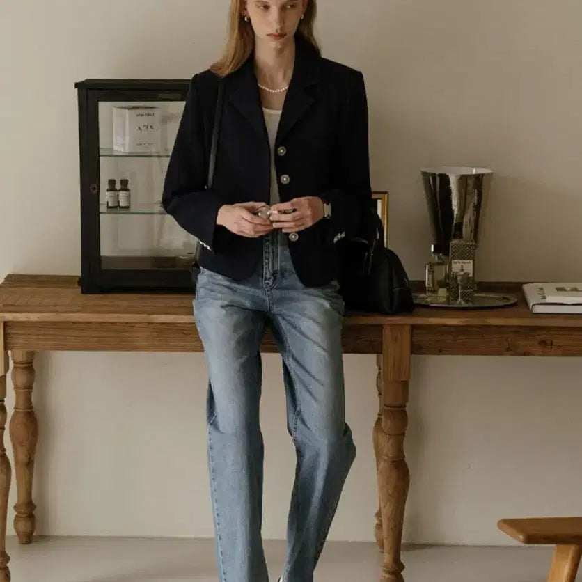 [BUNJANG] 틸아이다이 트위드자켓 (네이비/프리) / 틸아이다이 트위드자켓 (네이비/프리)
