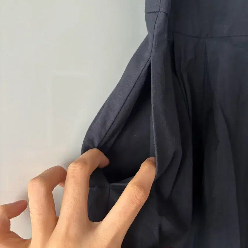 [BUNJANG] SPAO Navy Cotton Layered Long Dress M / 스파오 네이비 코튼 레이어드형 원피스 M