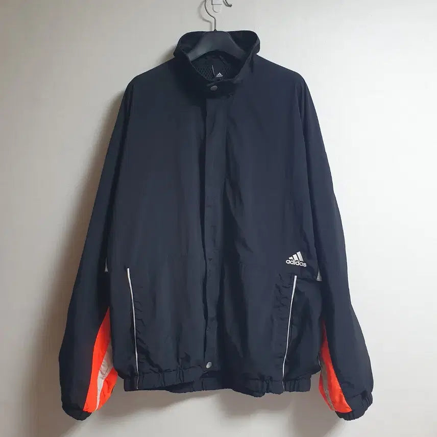 [BUNJANG] Adidas Colorblock Windbreaker Jacket Black XL / 아디다스 바람막이 오버핏 컬러블록 윈드자켓 블랙 XL