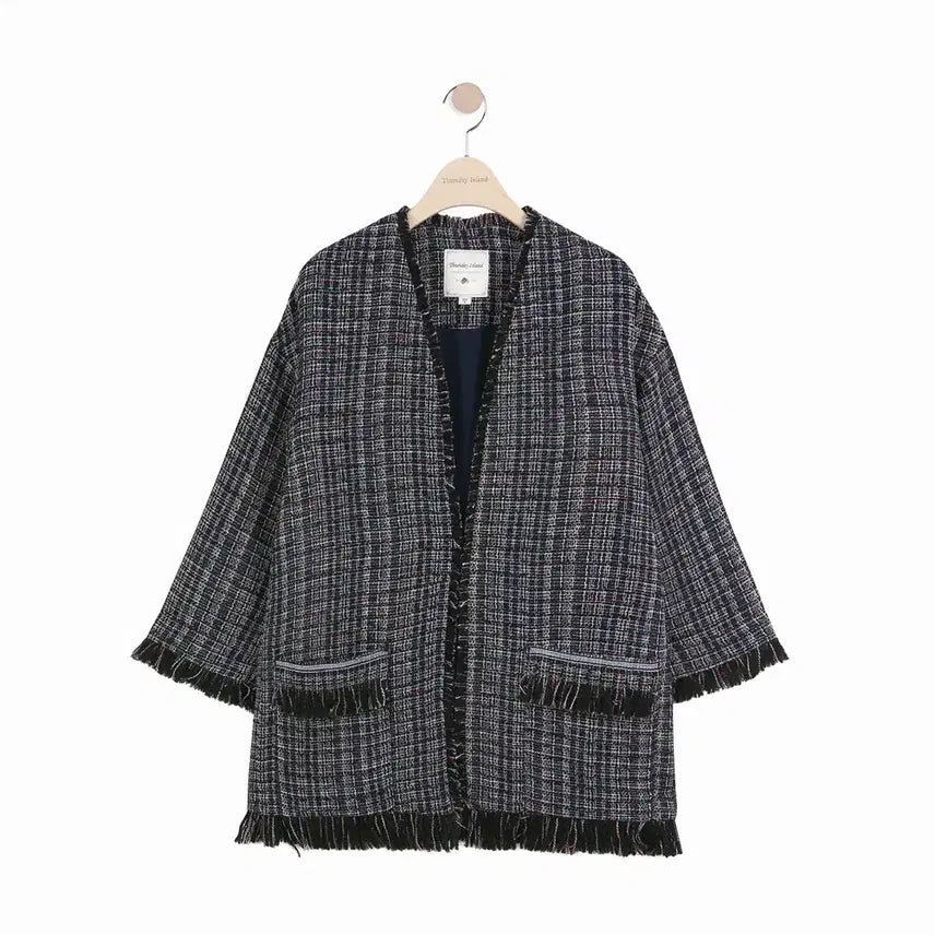 [SOLD OUT] 써스데이아일랜드) 루즈핏 오픈 트위드 자켓 -F
