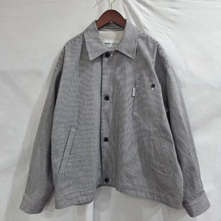 [BUNJANG] Customellow Harrington Jacket Stripe Blue / 커스텀멜로우 헤드 메이너 스트라이프 해링턴 자켓 블루