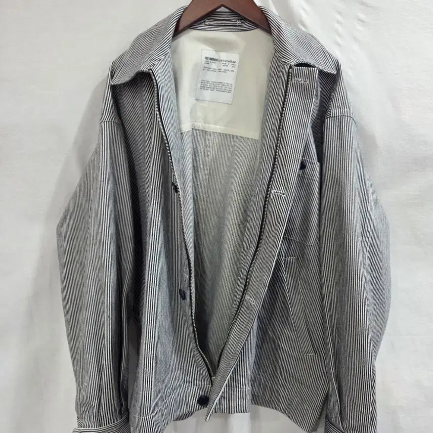 [BUNJANG] Customellow Harrington Jacket Stripe Blue / 커스텀멜로우 헤드 메이너 스트라이프 해링턴 자켓 블루