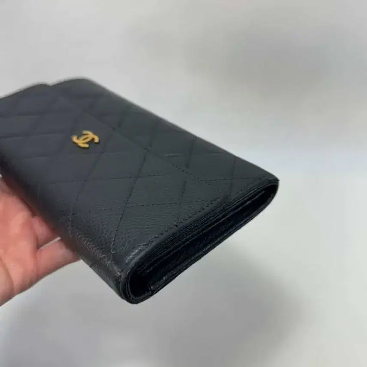 [BUNJANG] Chanel Caviar Gold Trim Long Wallet / 샤넬 캐비어 금장 장지갑