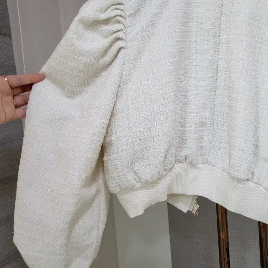 [BUNJANG] Unbranded Volume Sleeve Crop Jacket / 펄 볼륨소매 크롭자켓
