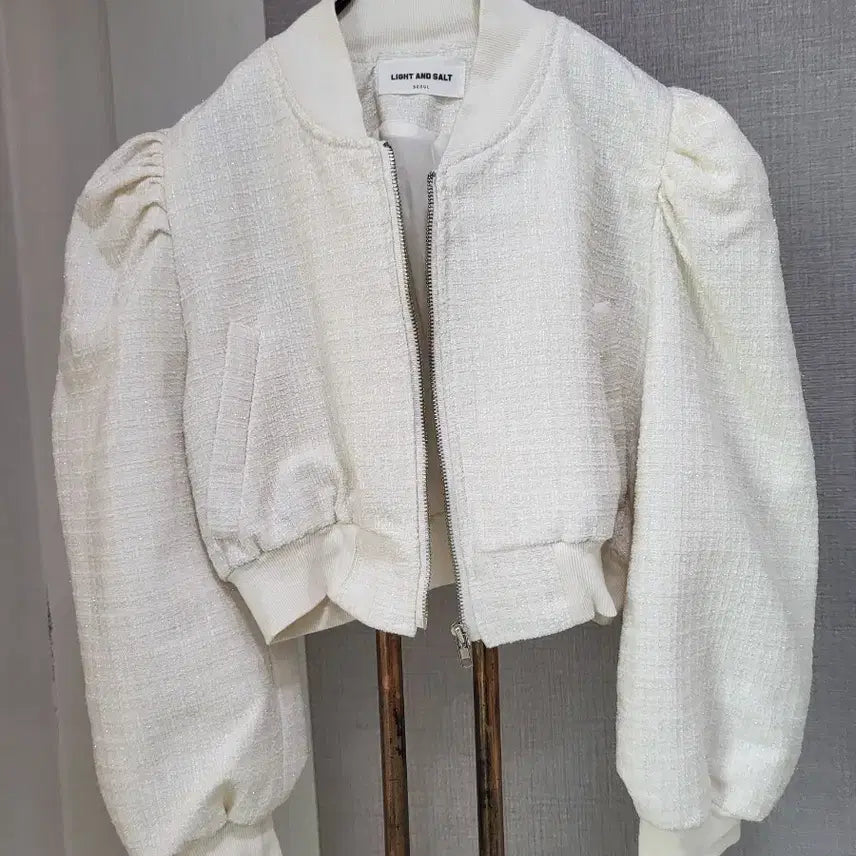 [BUNJANG] Unbranded Volume Sleeve Crop Jacket / 펄 볼륨소매 크롭자켓