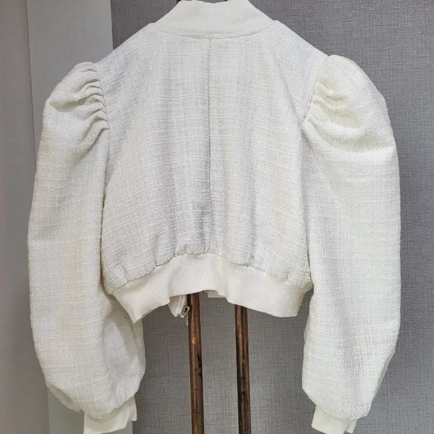 [BUNJANG] Unbranded Volume Sleeve Crop Jacket / 펄 볼륨소매 크롭자켓
