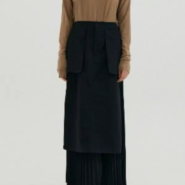 [BUNJANG] Giltfree Layered Pleated Maxi Skirt / 길트프리 레이어드 플리츠 스커트 S