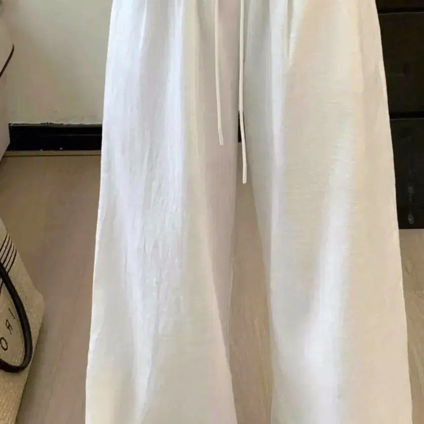 [BUNJANG] White Wide Leg Pants / 화이트 와이드 팬츠.새상품