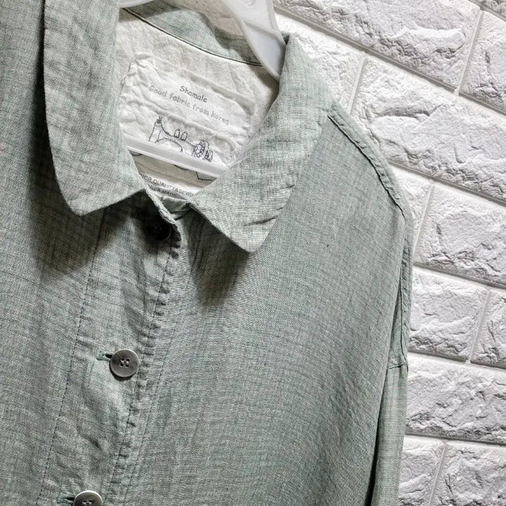 [BUNJANG] Shamale Green Linen 100% Check Jacket / Shamale 그린 린넨100 잔체크자켓