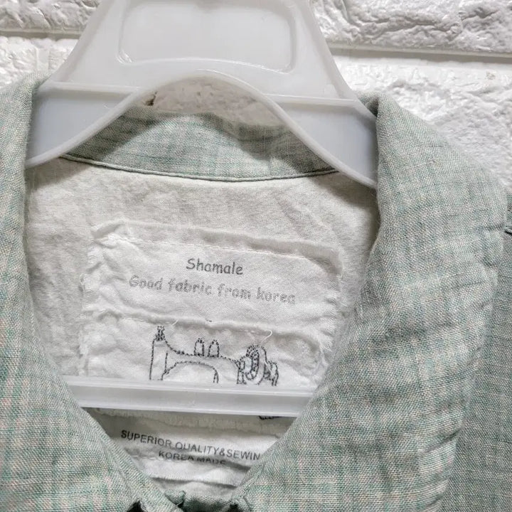 [BUNJANG] Shamale Green Linen 100% Check Jacket / Shamale 그린 린넨100 잔체크자켓