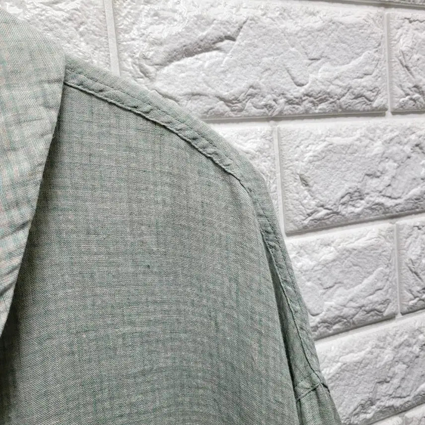 [BUNJANG] Shamale Green Linen 100% Check Jacket / Shamale 그린 린넨100 잔체크자켓