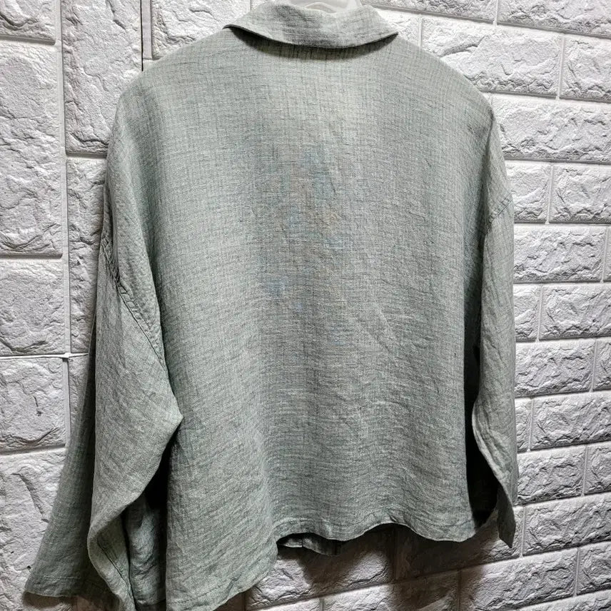 [BUNJANG] Shamale Green Linen 100% Check Jacket / Shamale 그린 린넨100 잔체크자켓