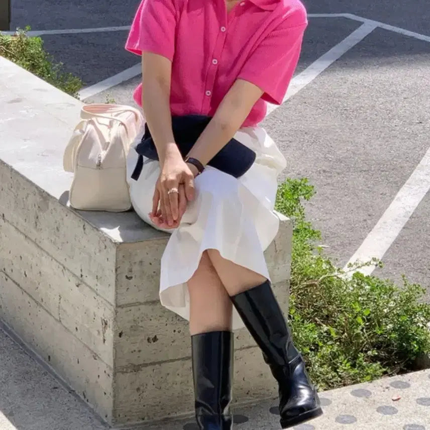 [BUNJANG] UnderB Maybe Bamboo Soft Jena Short Sleeve Cardigan Blossom Pink / 언더비 메이비 밤부소프트 제나 반팔 가디건 블러썸핑크