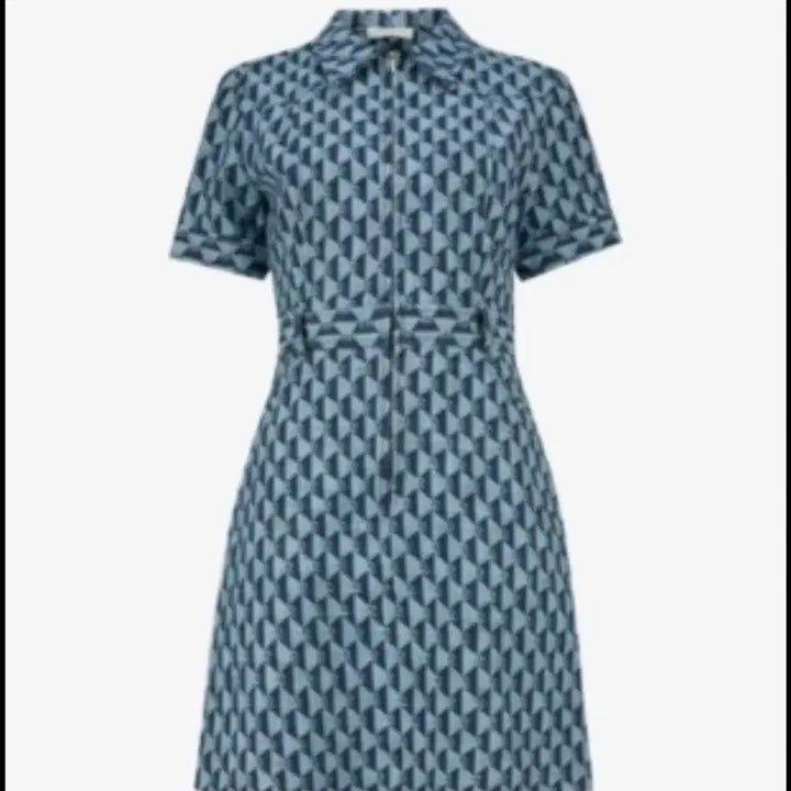 [BUNJANG] Sandro Monogram Blue Dress / 산드로 블루 모노그램 드레스