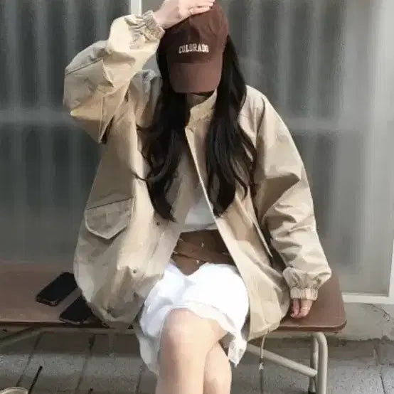 [SOLD OUT] 에이블리 베이지야상자켓
