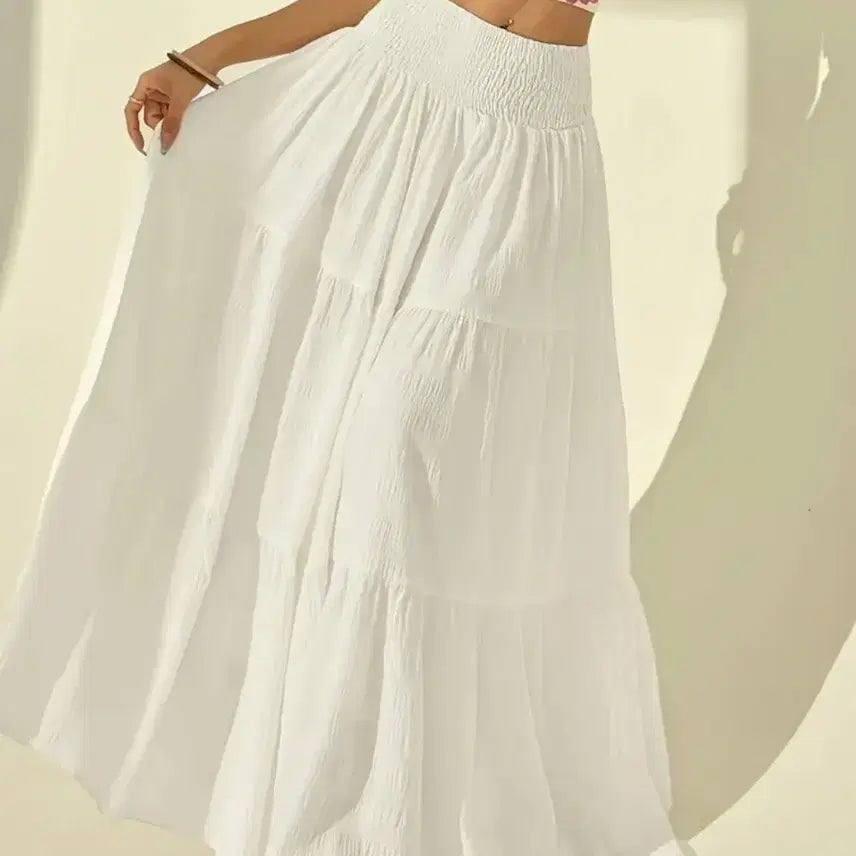 [BUNJANG] Ruffle Maxi Skirt Sky Blue / 캉캉 롱 스커트 하늘색.새상품.