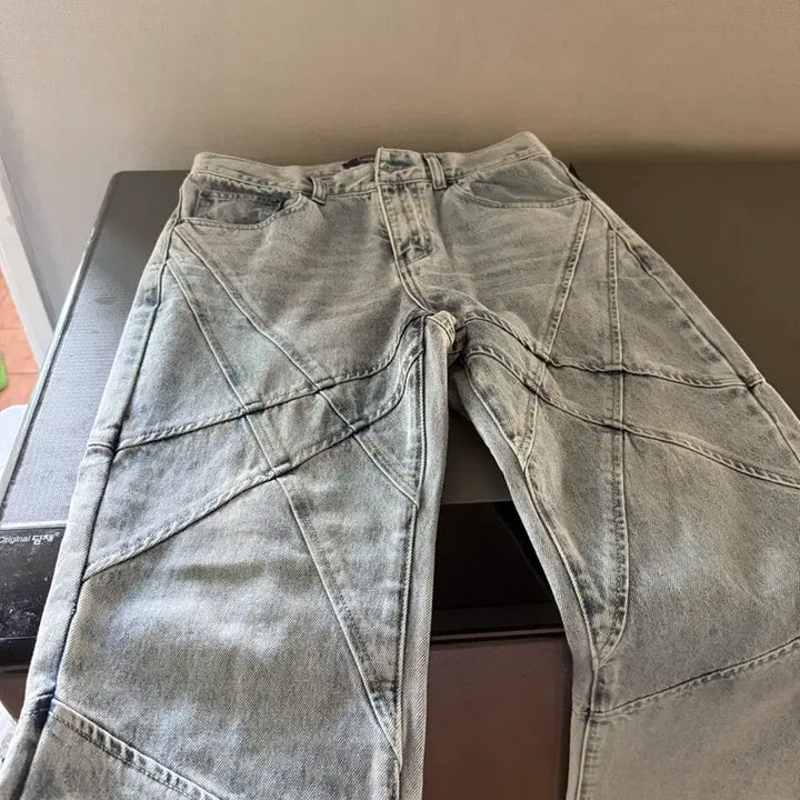 [BUNJANG] Beslow Purple Washed Cross Line Denim Jeans 30 / 비슬로우퍼플 워시드 크로스라인 데님 30