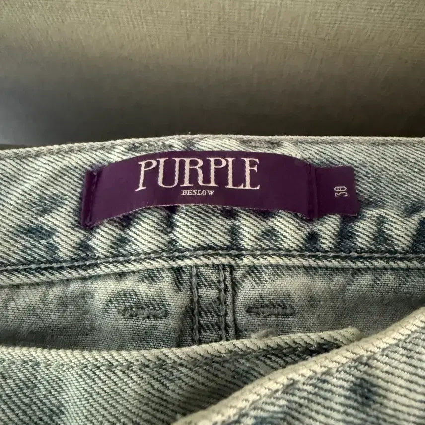 [BUNJANG] Beslow Purple Washed Cross Line Denim Jeans 30 / 비슬로우퍼플 워시드 크로스라인 데님 30