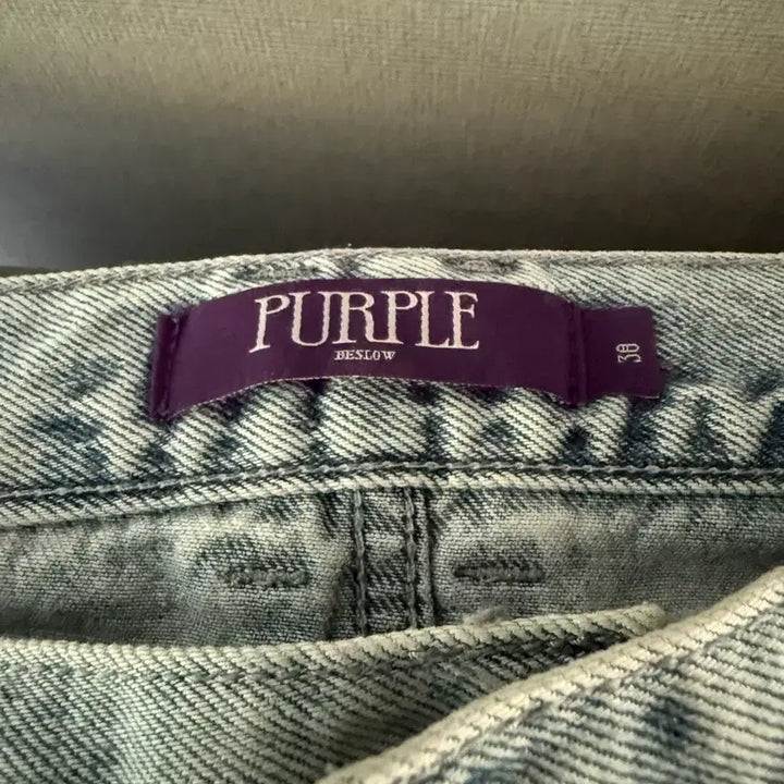 [BUNJANG] Beslow Purple Washed Cross Line Denim Jeans 30 / 비슬로우퍼플 워시드 크로스라인 데님 30