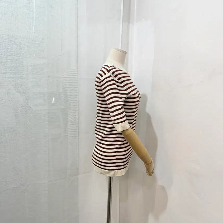 [BUNJANG] Bowen Striped Knit Top / Bowen 보웬 스트라이프 줄무늬반팔니트 3597