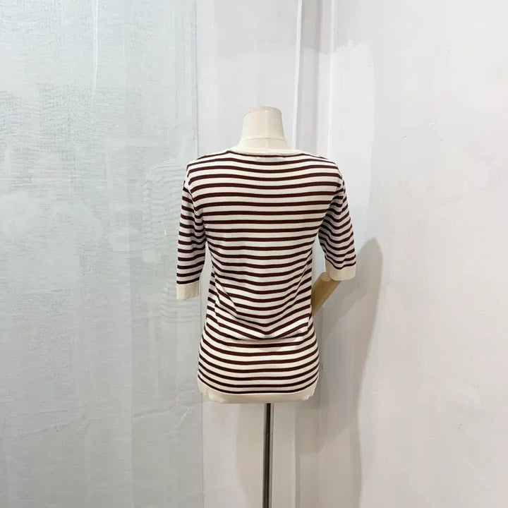 [BUNJANG] Bowen Striped Knit Top / Bowen 보웬 스트라이프 줄무늬반팔니트 3597