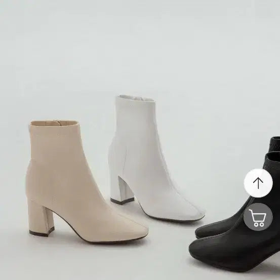 [BUNJANG] SOVO Ivory Spandex Ankle Boots 240 / (미사용 새제품) SOVO 아이보리 스판 앵클부츠 240