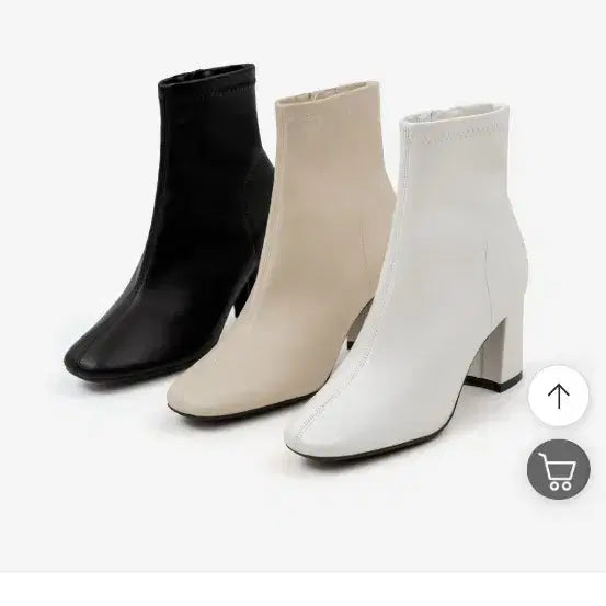 [BUNJANG] SOVO Ivory Spandex Ankle Boots 240 / (미사용 새제품) SOVO 아이보리 스판 앵클부츠 240