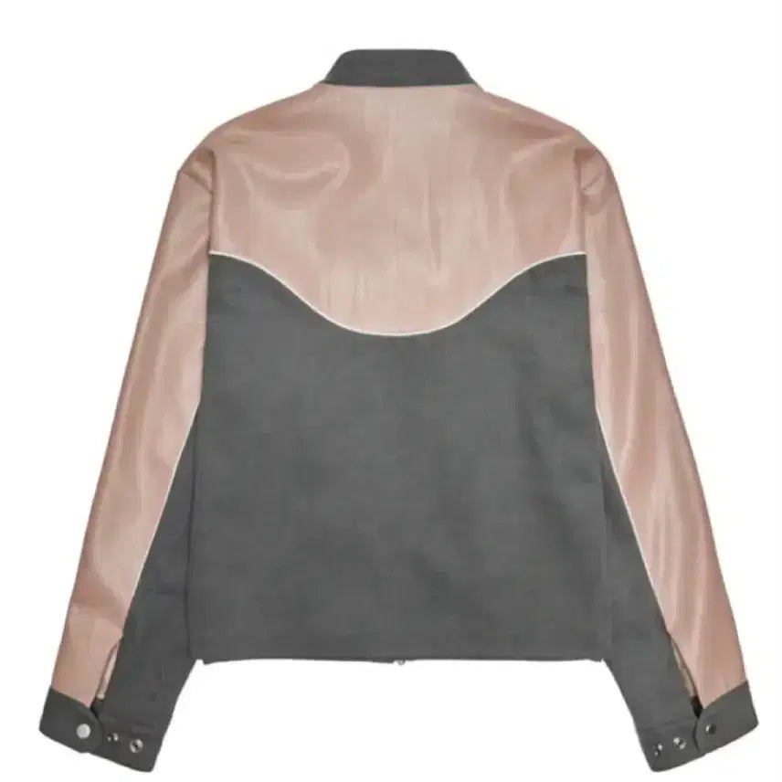 [BUNJANG] RSSC Leather Denim Biker Jacket Pink Grey Size 0 / RSSC 레더 데님 바이커자켓 핑크그레이 0사이즈