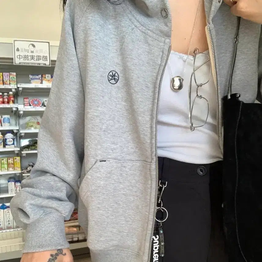[BUNJANG] Modestmood Essential Hoodie Zip-up (Melange) / [모데스트무드] Essential Hoodie Zip-up(멜란지)