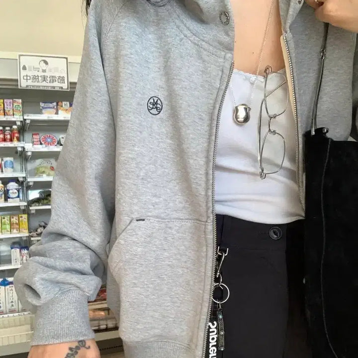 [BUNJANG] Modestmood Essential Hoodie Zip-up (Melange) / [모데스트무드] Essential Hoodie Zip-up(멜란지)