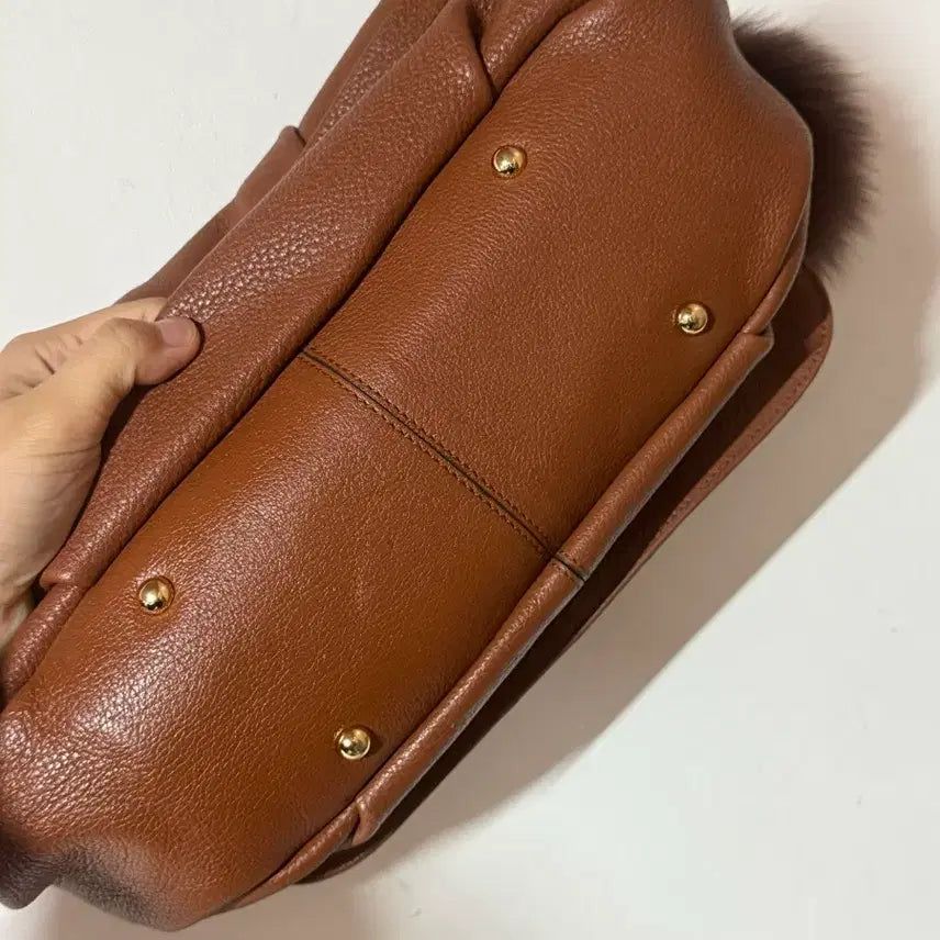 [SOLD OUT] 정품 닥스 DAKS 브라운 엠보 레더 모노그램 숄더백 퍼참