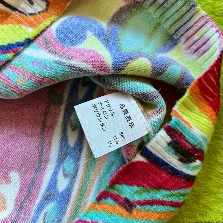 [BUNJANG] Vintage Japanese Tropical Pattern Long Sleeve Top / 1980s-90s JPN 일본 빈티지 트로피칼 니트 롱슬리브 긴팔 티셔츠