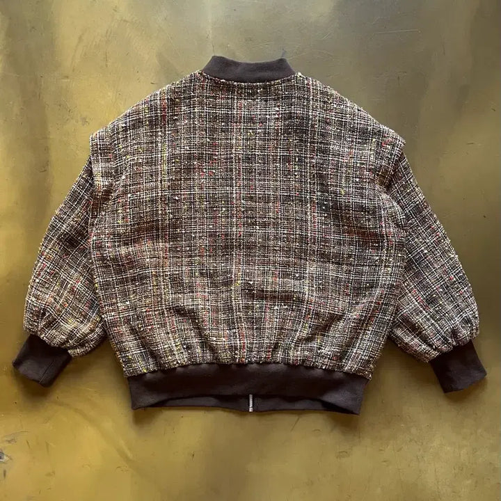 [BUNJANG] ELENCARE DUE Japanese Vintage Tweed Bomber Jacket / ELENCARE DUE 일본 빈티지 트위드 봄버 블루종 자켓