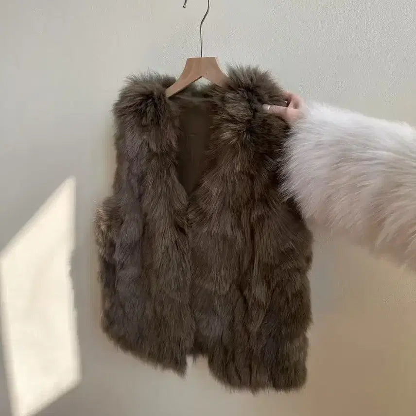 [BUNJANG] Brown Fur Vest / 브라운 퍼 베스트 조끼