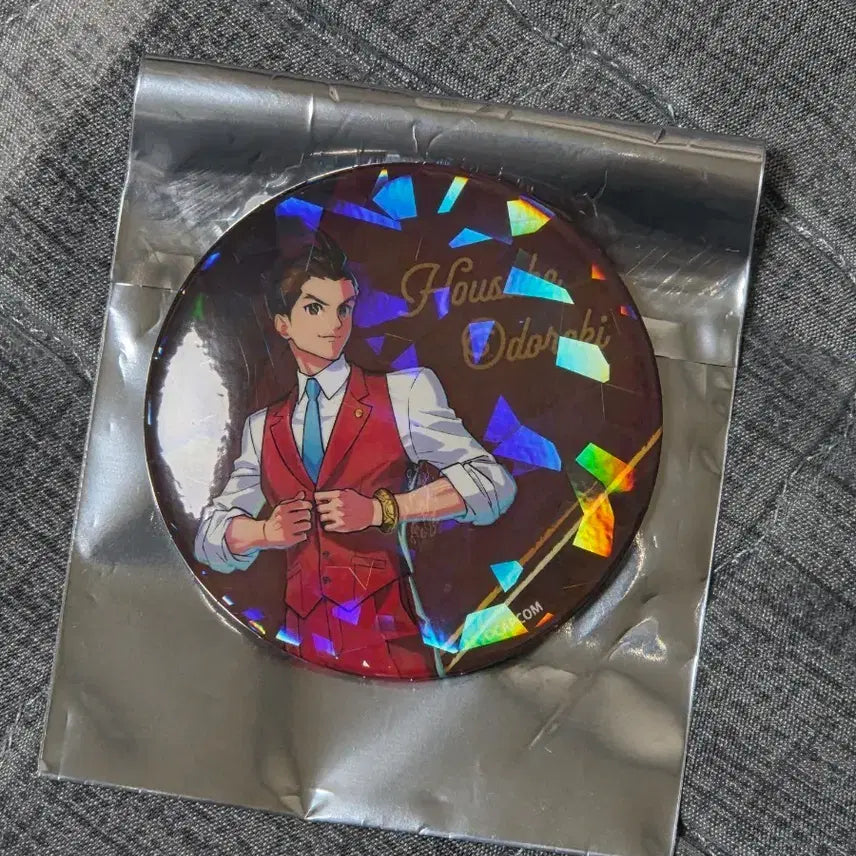 [BUNJANG] Ace Attorney Hosuke Odoroki Hologram Badge / *판매* 역전재판 오도로키 호스케 홀로그램 캔뱃지